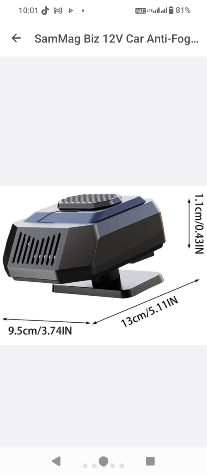 12V Car Anti-Fog Heater & Fast Heating Fan