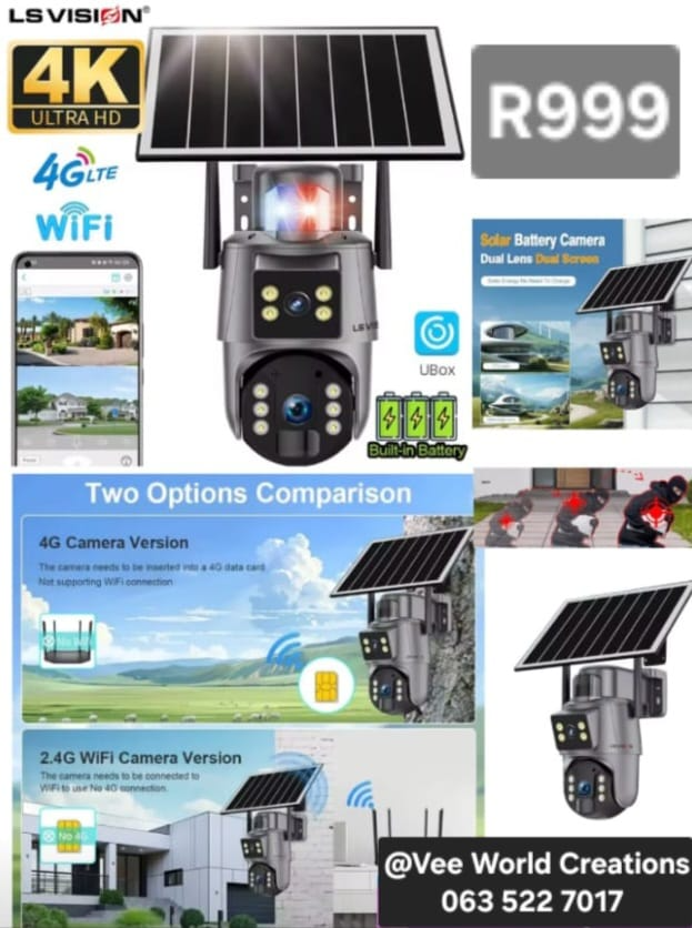 4K Ultra HD Dual Lens Solar Battery Camera