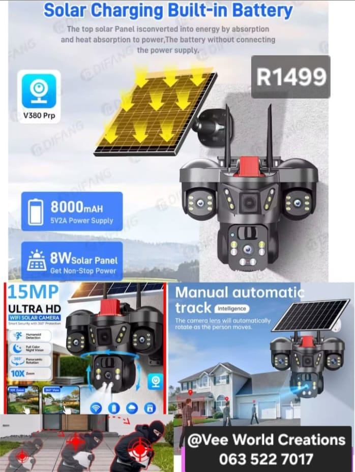 15MP Ultra HD Triple Lens Solar WiFi PTZ Camera