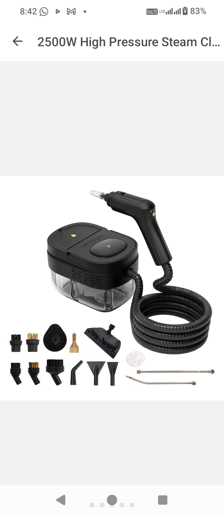 2500W High Pressure Steam Cleaner
